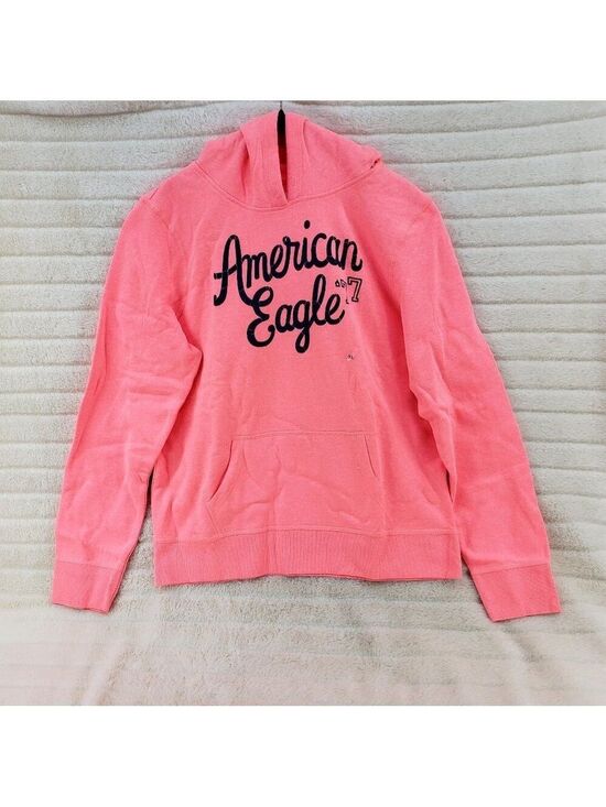 American Eagle Outfitters Tops - Coral American Eagle Graphic Print Hoodie Sweatshirt XL